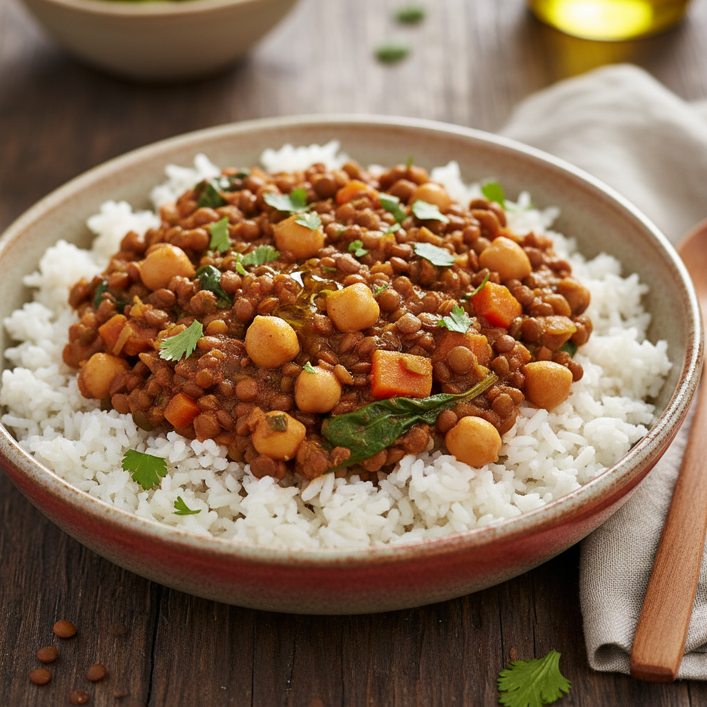 July 17th - Lentil Chick Pea Stew Over Rice