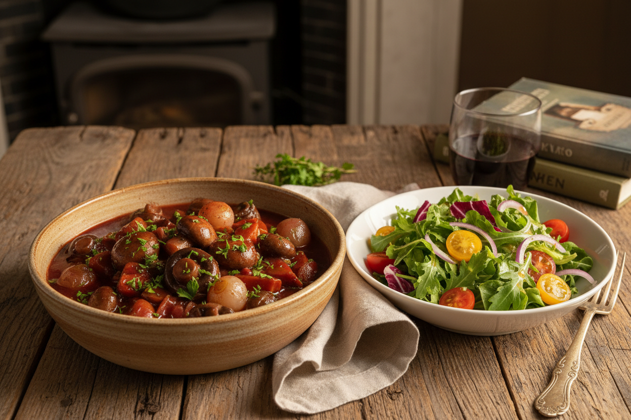 June 19th - Mushroom Bourguignon (Vegetarian)