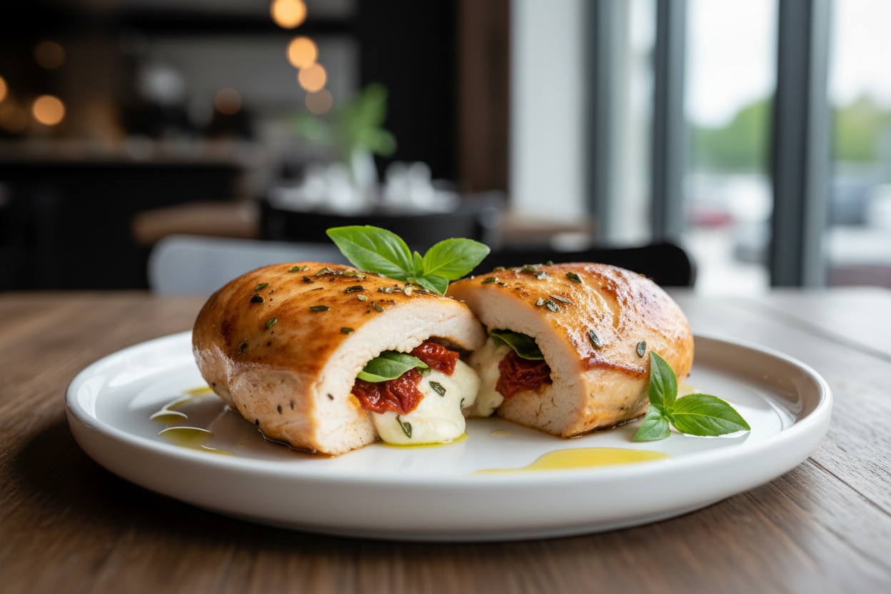 June 26 - Stuffed Chicken Breast w Sun-Dried Tomatoes