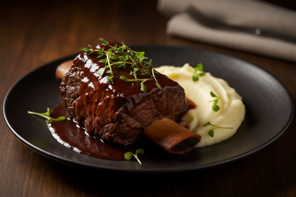 June 26th - Braised Beer Rib with Red Wine Reduction